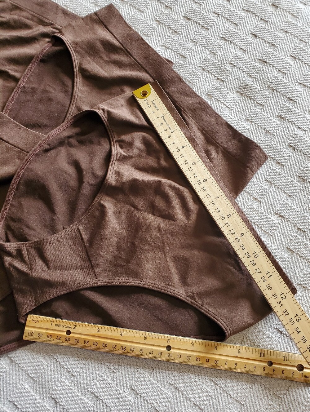 Quince 6pk Smoothing Comfort High-Waisted Brief Seamless Panty Cocoa Brown L - Picture 4 of 11